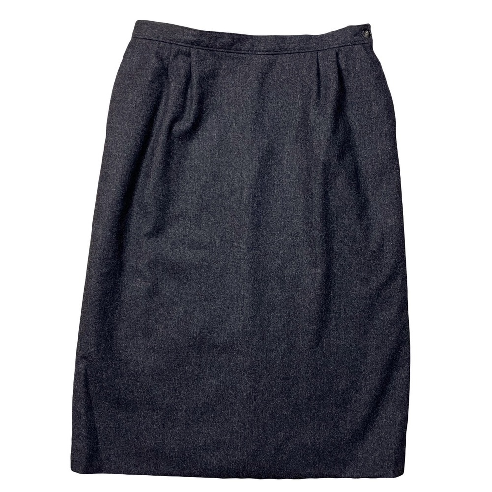 Vtg PENDLETON Wool high rise skirt Midi length Charcoal Gray Womens size 12